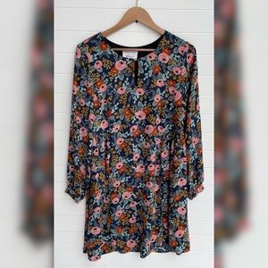 Paper Crown Rifle Paper Co Anthropologie Long Sleeve Floral Print Above Knee